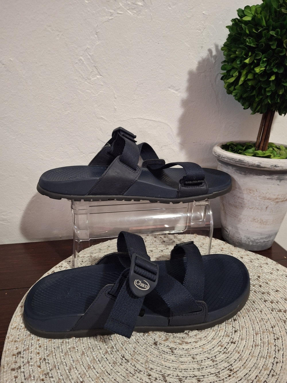 Men's Chaco Navy Adjustable Strap Slide Sandals Size 9